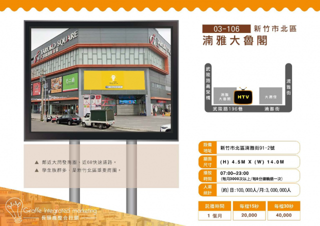 新竹市北區湳雅大魯閣戶外LED電視牆